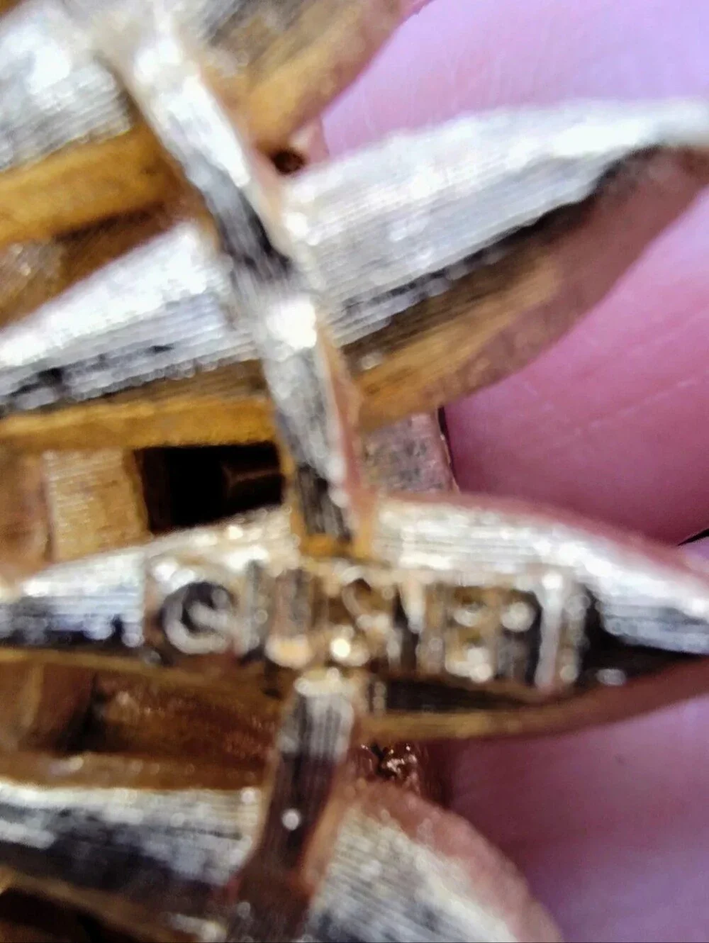 Vintage Collector's Mid-Century Lisner 3 Tier Gold & Amber Topaz& AB Crystal Bro - Picture 5 of 5